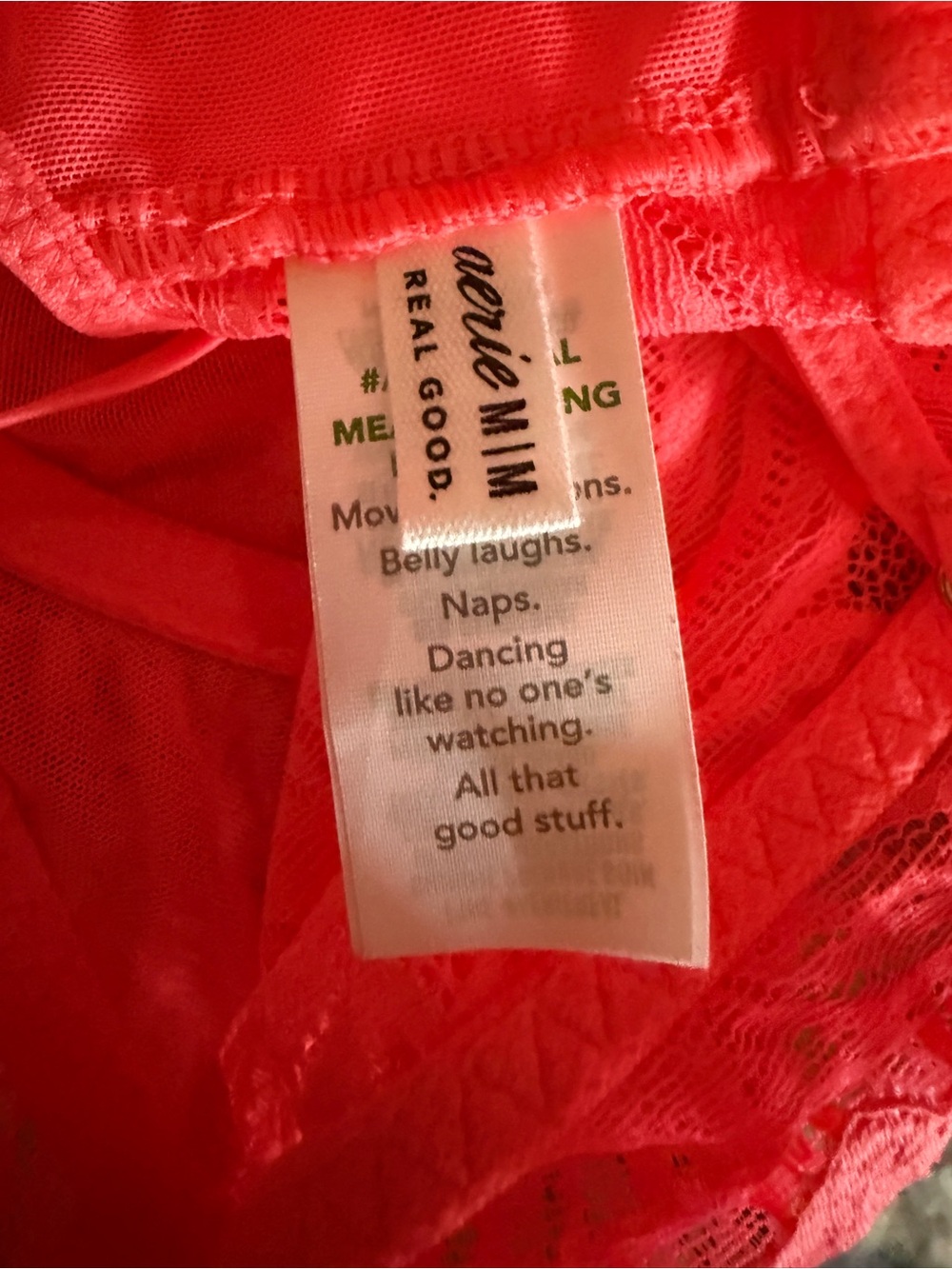 Aerie Real Good Floral Lace Bralette-Coral Pink-Size Medium - Picture 8 of 10